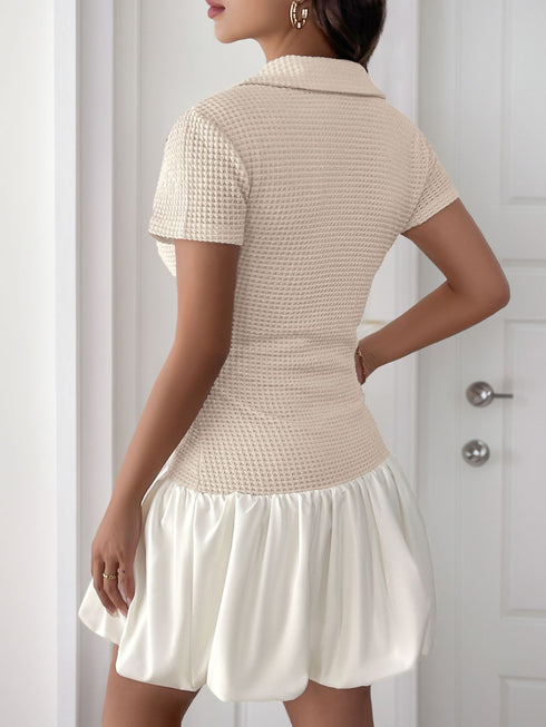 'Velora' Knit Short Sleeve Mini Dress - Celes Fashion